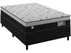 Imagem da oferta Cama Box Casal (box + Colchão) - Plumatex Molas Ensacadas Alfa