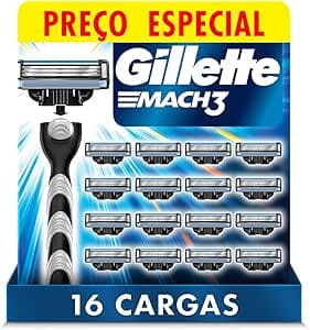 Imagem da oferta Gillette Mach3 - Refil Para Barbear, 16 Unidades