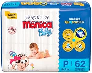 Imagem da oferta Fralda Turma da Mônica Baby Mega P 62 Unidades
