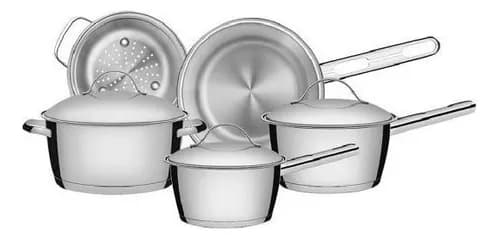 Imagem da oferta Jogo de Panelas com Fundo Triplo 5 Peças Tramontina Inox