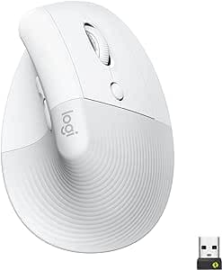 Imagem da oferta Mouse Sem Fio Logitech Lift Vertical com Design Ergonômico para Redução de Tensão Muscular, Cliques Silenciosos, Conexão Bluetooth ou USB Logi Bolt, Compatível com Windows/macOS/iPadOS - Branco