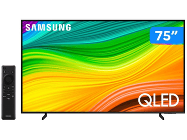 Imagem da oferta Smart Tv 75" 4k Uhd Qled Samsung 75q60da Wi-fi - Bluetooth Alexa 3 Hdmi 2 Usb