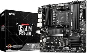 Imagem da oferta Placa-Mãe MSI B550M Pro-VDH, AMD AM4, DDR4, Suporte 128GB, Displayport, HDMI, VGA, PCIe, mATX