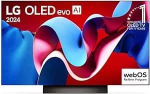 Imagem da oferta Smart Tv 4k 55" Lg Oled Evo Oled55c4 Processador Α9 Ger7 Ai Painel 144hz Intensificador De Brilho Design Ultra Slim Dolby Vision Dolby Atmos