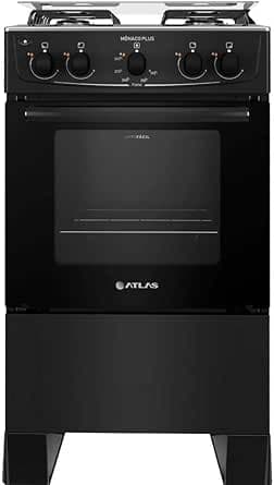 Imagem da oferta Fogão 4 bocas Atlas Mônaco Plus Preto com Acendimento Automático e Mesa Inox