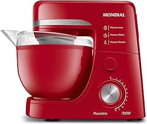 Imagem da oferta Batedeira Planetária, Mondial, Vermelho, 700W, 110V - BP-03-R