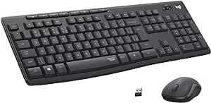 Imagem da oferta Combo Teclado e Mouse sem fio Logitech MK295 com Digitação e Clique Silencioso, Teclas de Mídia de Fácil Acesso, Conexão USB, Pilhas Inclusas e Layout ABNT2