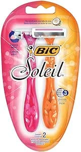 Imagem da oferta BIC Aparelho De Depilar Soleil Rosa E Laranja 2 Unidades 929994 Dupla Fita Lubrificante Com Leite De Coco