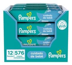 Imagem da oferta Lenços umedecidos cuidado de bebê 576 unidades Pampers