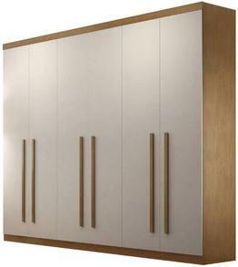 Guarda Roupa Casal 6 Portas 4 Gavetas MDF Divino Rufato Imbuia/Off White