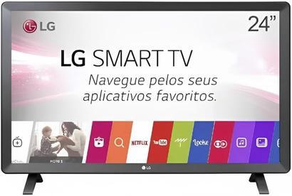 Smart TV LED 24' Monitor LG 24TL520S, Wi-Fi, WebOS 3.5, DTV Machine Ready