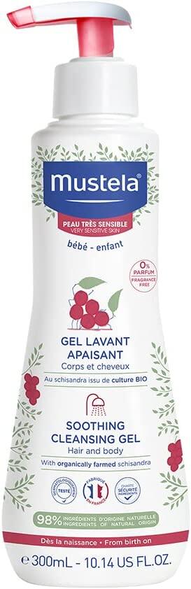 Mustela Gel Lavante Calmante 300ml - Sabonete Líquido Infantil sem Fragrância para Pele Muito Sensível e Sensibilizada, com 98% de ingredientes de origem natural - Mustela Bebê e Criança