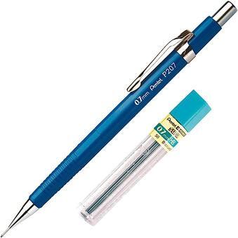 Pentel Sharp P207 Conjunto de Lapiseira e Tubo de Grafites, Azul, 0.7 mm