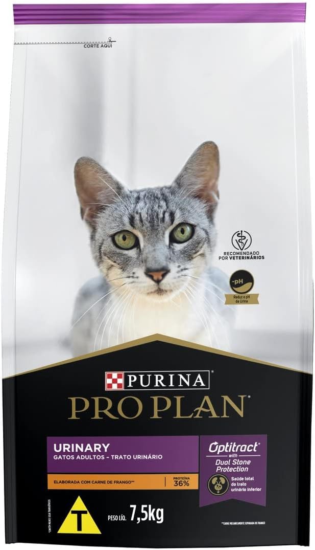 Ração Nestlé Purina ProPlan Urinary para Gatos Adultos Sabor Frango e Arroz 7,5kg Purina Sabor Frango