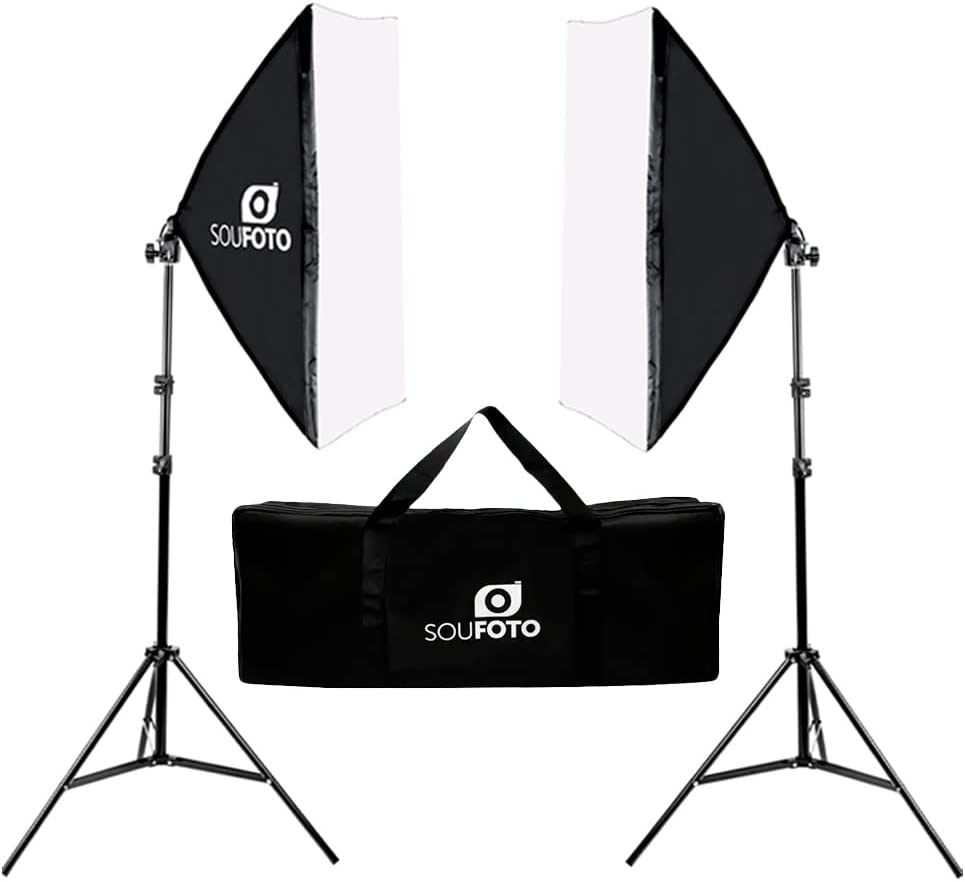 Kit de Iluminação Duplo com Softbox 50x70cm, Tripé de 2m e Bolsa Transporte Sou Foto para Estúdio Fotográfico