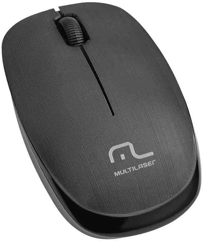 Mouse Multilaser Sem Fio 2.4 Ghz 1200 Dpi Usb Preto Mo251