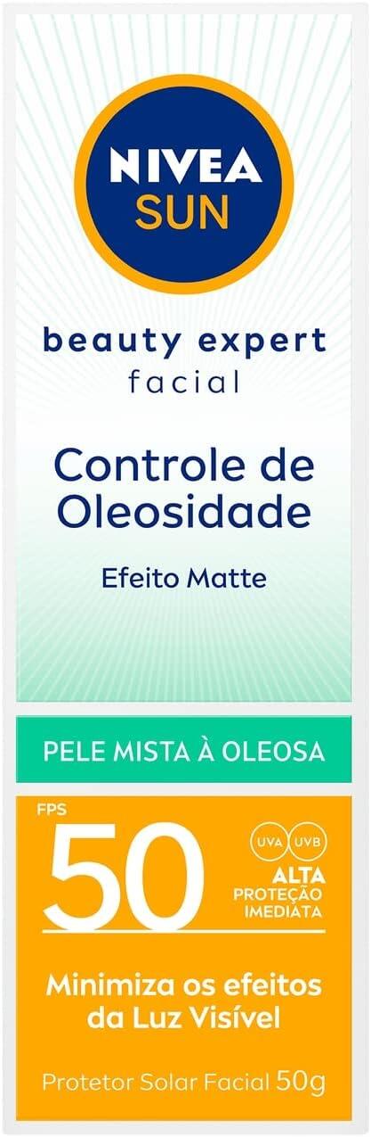 NIVEA SUN Protetor Solar Facial Beauty Expert Pele Oleosa FPS50 50g