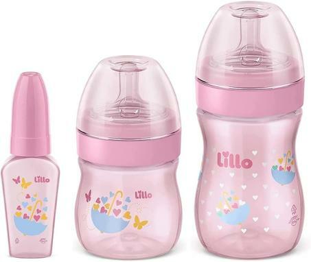 Kit de Mamadeira Primeiros Passos 50/150/240ml Rosa - Lillo