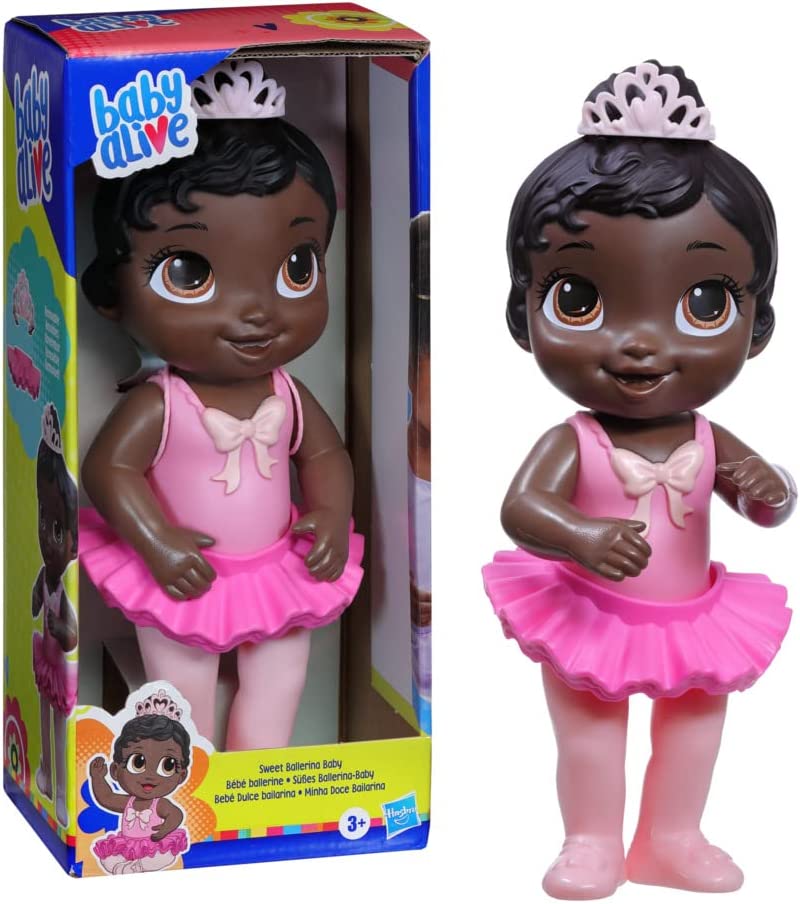 Boneca Baby Alive Doce Bailarina Negra Vestido Rosa, com Acessórios de Ballet - F1275 - Hasbro