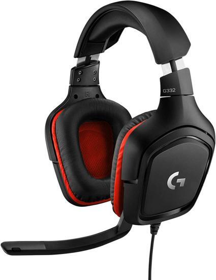 Headset Gamer Logitech G332 para PC, PlayStation, Xbox e Nintendo Switch - Preto/Vermelho