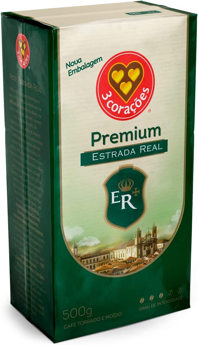 Café, Torrado e Moído, Estrada Real, Premium, à Vácuo, 500g, 3 Corações