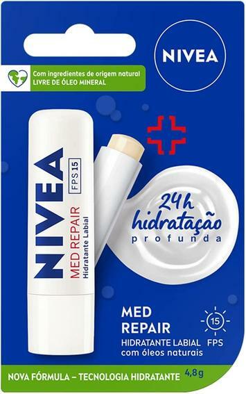 Protetor Labial Nivea Med Repair Fps15 4,8G, Nivea, Transparente, 4.8G