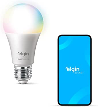 Lâmpada Inteligente 10W Smart Color RGB Wifi Elgin compatível com Alexa e Google Home