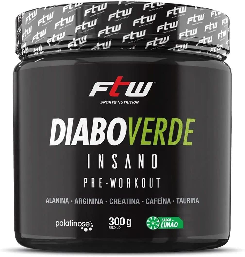 Diabo Verde Insano Pre - Workout - 300G Limão - Ftw, Fitoway, 300 G