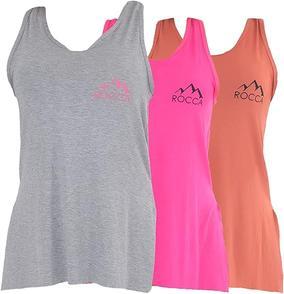 KIT 03 CAMISETAS REGATA FITNESS SILK ROCCA