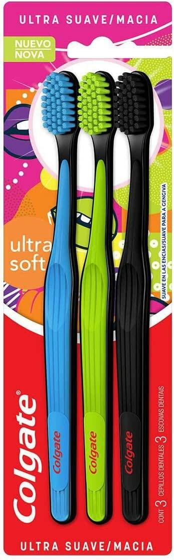 Colgate Escova Dental Colgate Ultra Soft, 3 Unidades, (cores sortidas)