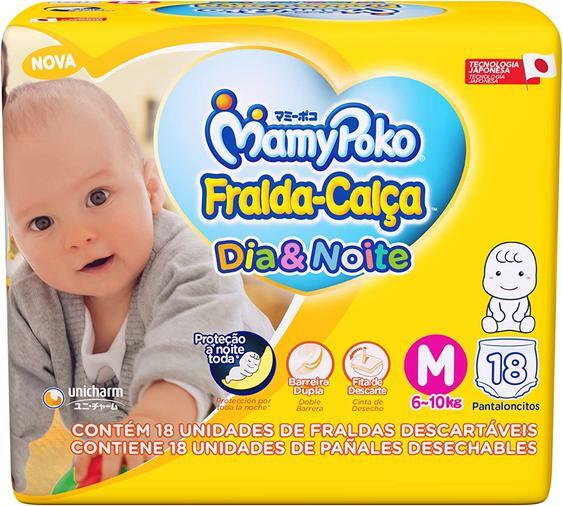 Frada-Calça MamyPoko Dia&Noite Tamanho M, 18 unidades