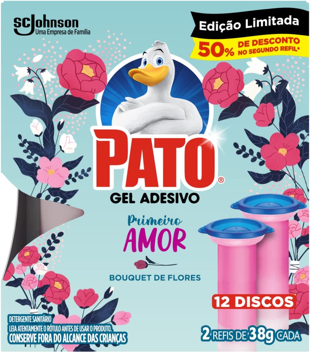 Desodorizador Pato Gel Adesivo 2 Refis Edição Limitada Primavera 12 Discos, Peso: 0.13 kilograms