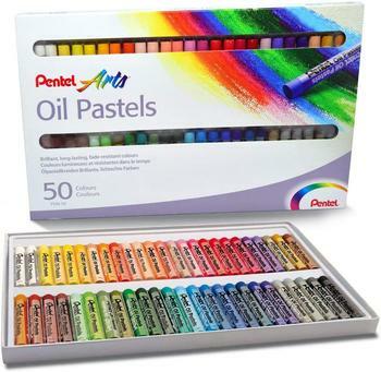 Giz Pastel Oleoso Pentel Para Desenhar Com 50 Cores, Pentel, 50 Cores