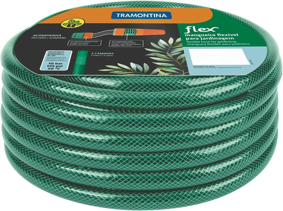 Mangueira em Pvc com Engate Rosqueadoesguicho Flex Verde 10M