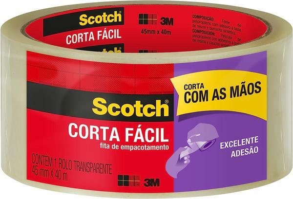 3M, Scotch, Fita de Empacotamento, Corta Fácil – 45mm x 40m