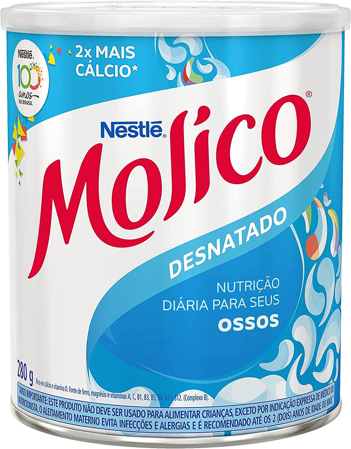 Molico - Leite em Pó, Desnatado, Nutrição diária para seus ossos, 280g