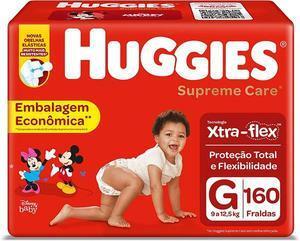 HUGGIES Fralda Supreme Care G - 160 fraldas, Cor: Vermelho