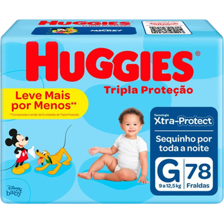 Fralda Huggies Tripla Proteção G - 78 Fraldas