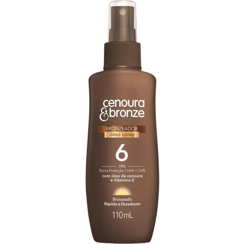 Óleo Bronzeador Spray Fps6, Cenoura e Bronze 100ml