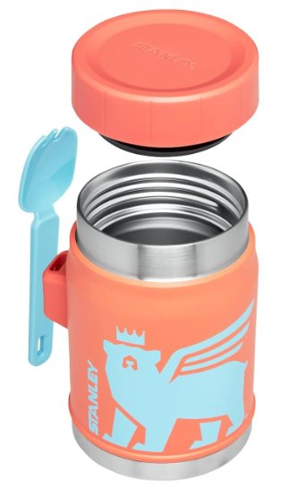 Pote Térmico Com Garfolher Grapefruit Kids Stanley | 414ml