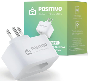 Smart Plug Wi-Fi 10A/1000W- NBR, Positivo Casa Inteligente, ligue ou desligue seus eletrodomésticos através do celular, Compatível com Alexa