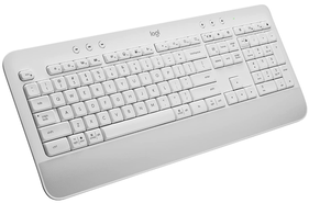 Teclado Sem Fio Logitech Signature K650 Com Apoio para as Mãos, Resistente a Derramamentos, Teclado Numérico, Conexão Bluetooth ou Receptor USB Logi Bolt - Branco