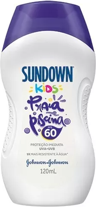 Sundown Protetor Solar Infantil Corpo e Rosto Praia e Piscina Kids FPS 60, 120ml