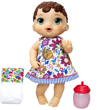 Brinquedo Boneca Baby Alive Hora do Xixi Morena - Com roupinha removível e acessórios - E0499 - Hasbro