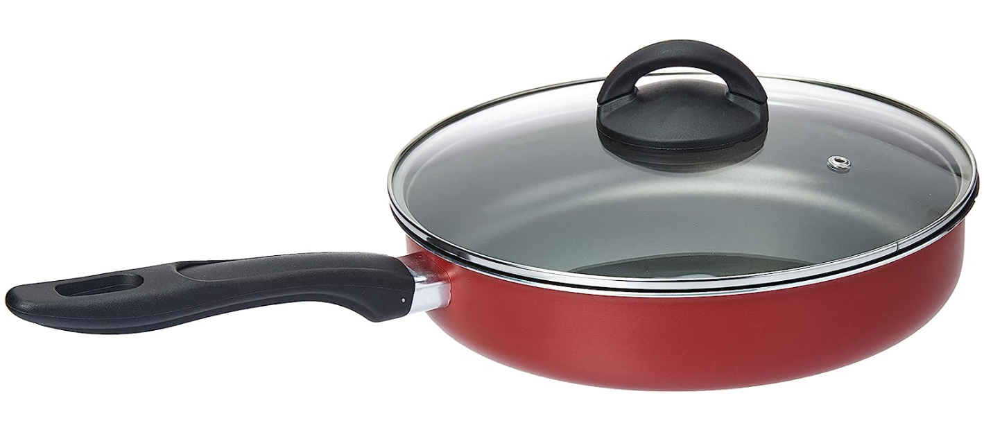 Frigideira Alta com Tampa Chilli, 24 cm, Cereja, Brinox