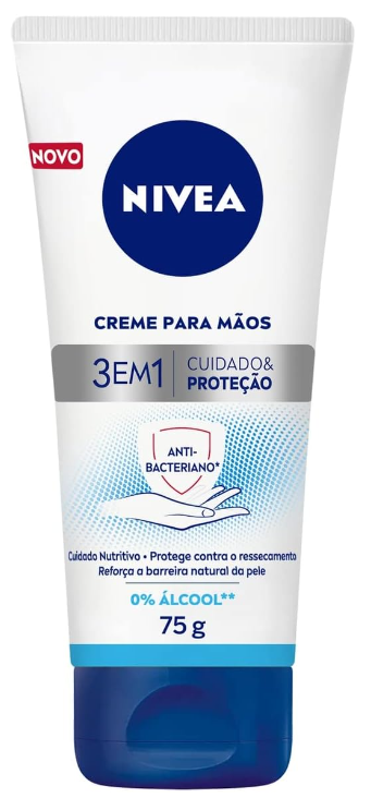 NIVEA Creme para as mãos 3 em 1 Ação Antibacteriana 75g