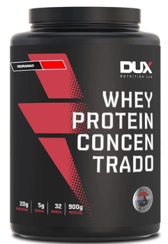 Whey Protein Concentrado Pote (900G) - Sabor Morango, Dux Nutrition