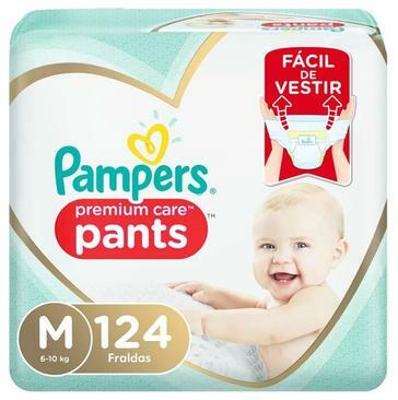 Fralda Pampers Pants Premium Care M 124 unidades