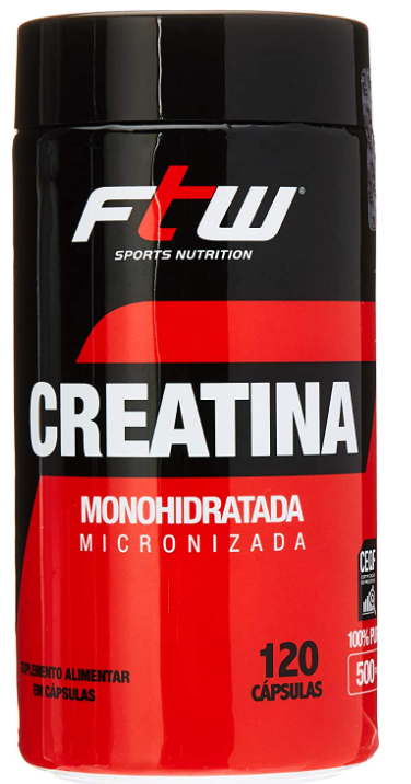 Creatina monoidratada micronizada 500mg 120 cápsulas ftw