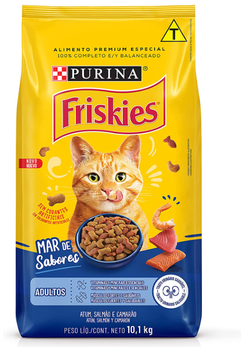 Nestlé Purina Friskies Ração Seca Para Gatos Adultos Peixes E Frutos Do Mar 10,1Kg